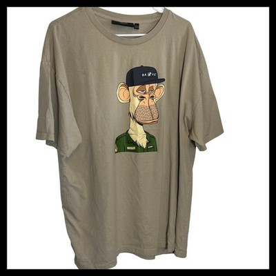NWOT No Boundaries Mens Bored Ape Yacht Club BAYC NFT Graphic T-Shirt Tan Large
