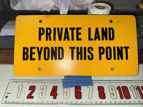 Kansas Public Hunting / Private Land Border Sign Vintage Heavy Metal - Picture 4 of 4