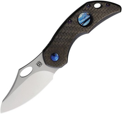 Olamic Cutlery Busker Framelock MagnaCut Twill Carbon Fiber Folding Knife