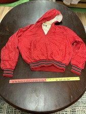 Vintage Holloway Jacket Men's L Red 1/4 Zip Hooded Windbreaker 90s Lined