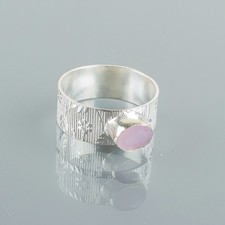 Rose Chalcedony Gemstone 925 Sterling Silver Ring Handmade Jewelry Ring For Gift