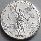 Mexico Liberty 1991 Type 2, 1 Oz .999 Fine Silver Coin Libertad Gordita KEY-DATE — photo 1