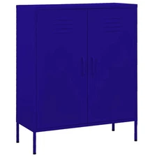 Storage Cabinet Navy Blue Steel Medium Height-Adjustable Shelves