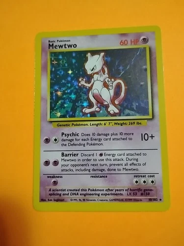 Mewtwo 10/102 Pokémon TCG 1999 Base Set Holo Unlimited Rare NM