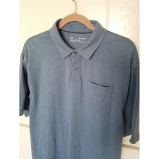 UNDER ARMOUR HeatGear Loose Embroidered Logo Polo Shirt Men's XL Blue Heather SS