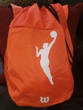 NEW! WNBA Women's Sport Drawstring Orange /White Basketball🏀 Backpack NWT Rare!