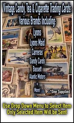 Vintage Candy, Gum, Tea & Cigarette Trading Cards: Lyons, Carreras, Dandy + More