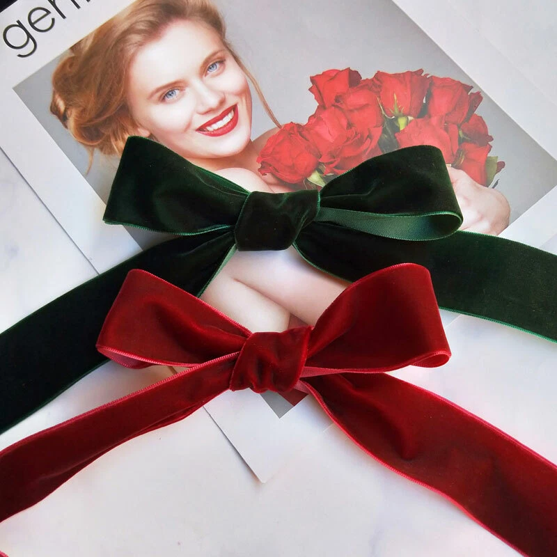 Velvet Ribbon Wide Bows Sewing Bundle Pack Roll Christmas Tree Wreaths Gift Wrap - image 2 of 2