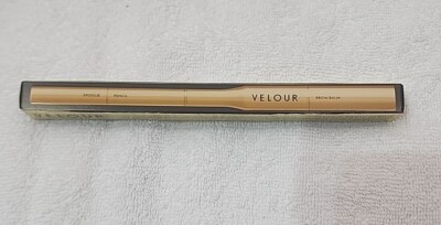 NEW Velour Beauty Fluff and Brow 3 in 1 Brow Pencil and Balm Crayon Ebony
