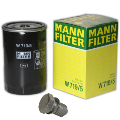 Ölfilter MANN W 719/5 + Ölablasschraube für Audi 80 100 Seat Porsche Inca Ibiza