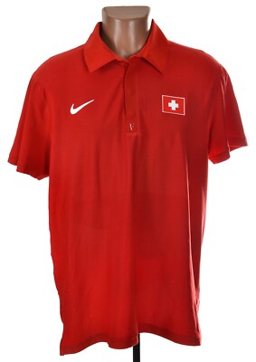 ROGER FEDERER TENNIS DAVIS CUP POLO SHIRT NIKE 2011 SIZE L ADULT