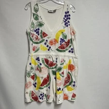  Vintage 90’s GITANO Medium Ladies White Jumper With Painted Fruit