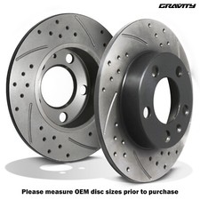 232MM REAR BRAKE DISCS DRILLED GROOVED PAIR FOR VW VOLKSWAGEN GOLF MK4 1J 97-06