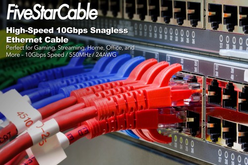 Cat6 1ft 3ft 5ft 10ft 25ft 100ft Network LAN PC Gaming RJ45 Ethernet Patch Cable - Picture 3 of 12