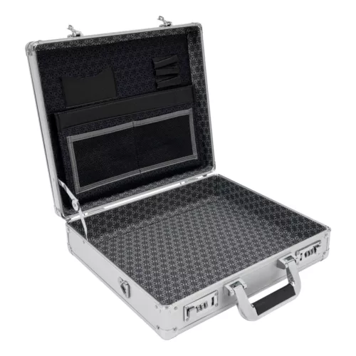 Maletín rígido de aluminio de gran capacidad con cerradura de combinación con bolsillo - Imagen 13 de 17