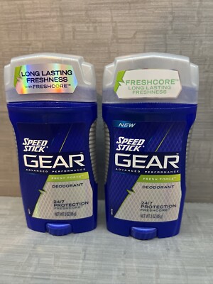 2- SPEED STICK GEAR FRESH FORCE DEODORANT 24 HOUR 3 oz Discontinued 
