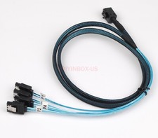Mini SAS SFF-8643 Target to 4 SATA 7pin Host Hard Disk Data Server Raid Cable 1m