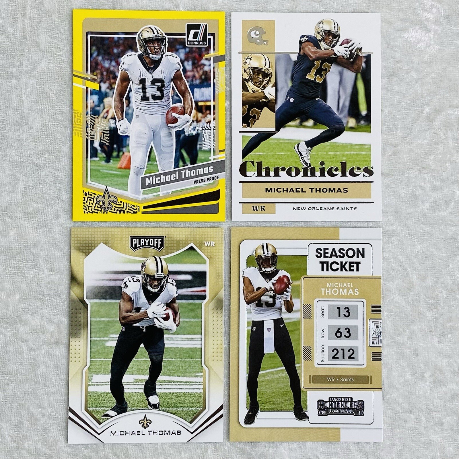 (4) Michael Thomas 2021-23 Panini SP Parallel Donruss Chronicles Playoff Cards