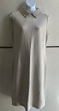 St John Evening Gold Shimmer,Beaded, Embellished Santana Dress 8  1,195 New 