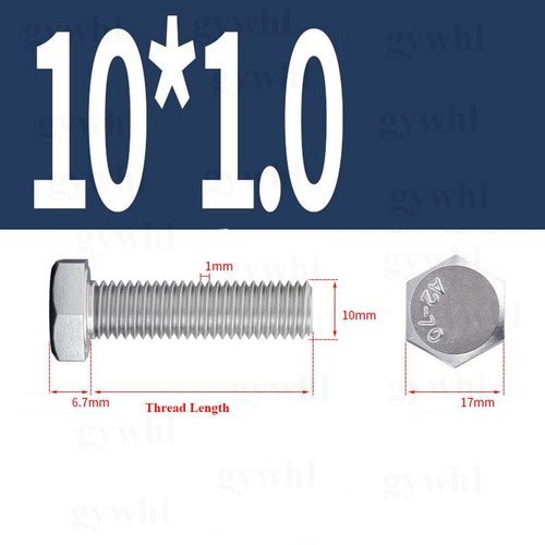 Fine Thread A2 Stainless Hexagon Head Bolts Hex Set Screws Fully Threaded Bolts - Picture 7 of 22