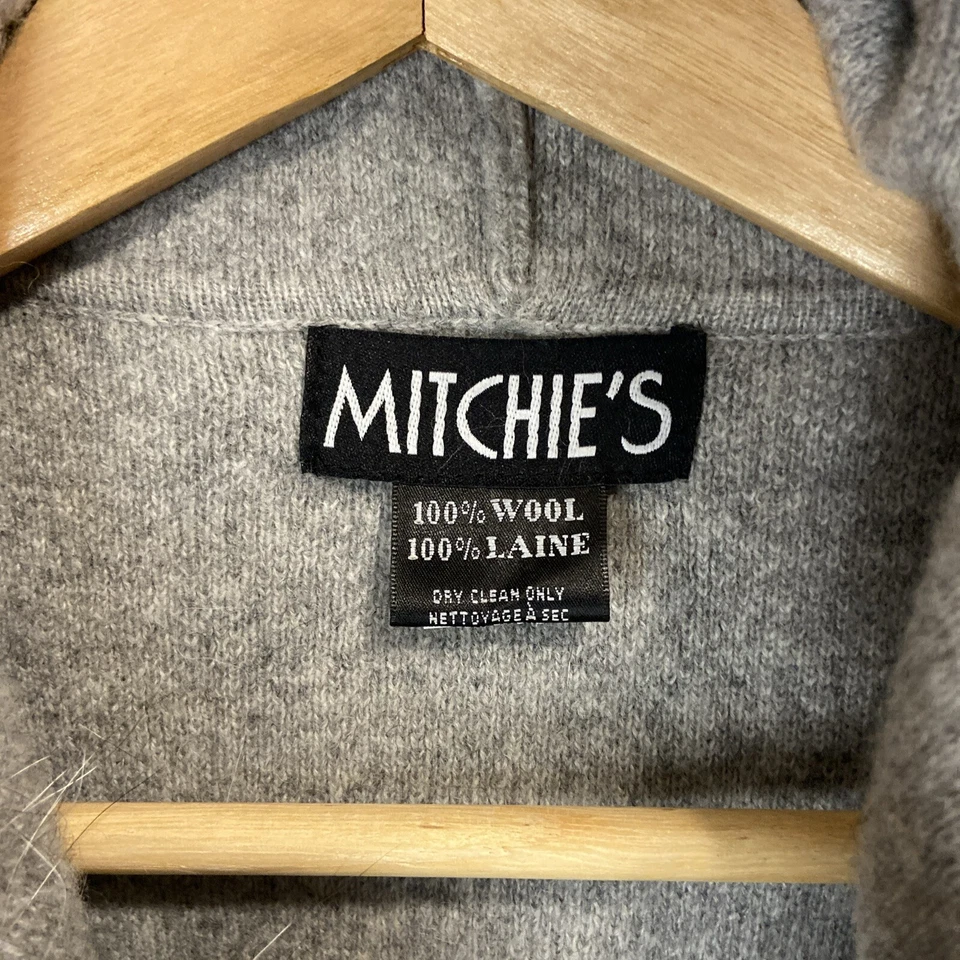 Poncho con Capucha Mitchie's 100% Lana Capa Piel de Zorro Borde Capucha Gris con Cierre y Bolsillos Foto 2 de 4