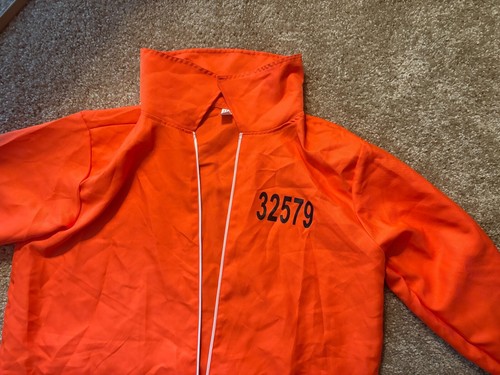 Prisoner Costume Men Orange Prison Jumpsuit