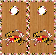Mayland Flag Crab Cornhole Wrap Bag Toss Skin Decal Sticker Wraps