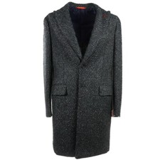 NWT 4200 ISAIA Slim-Fit Dark Green Boucle Wool-Mohair Overcoat 40 R fits 38