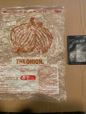 A&P Food Store Onion Bag & 4.5" X 3" Plastic Black Memo Pad *Pre-Owned* BT3