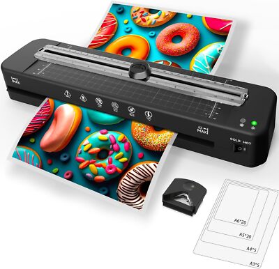 A3 Laminating Machine 12 Sheets Paper Cutter & Corner Rounder for Home School