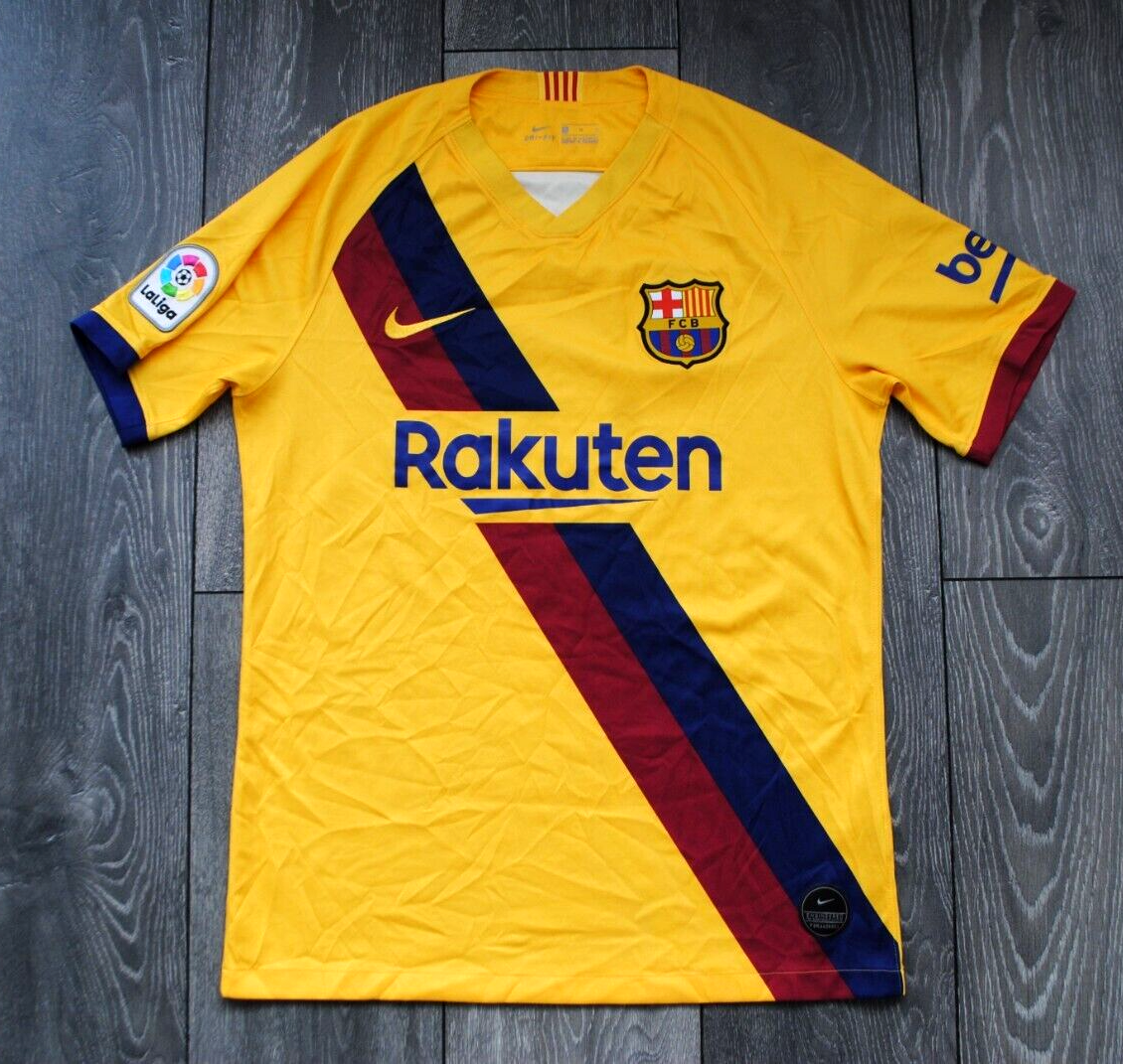 BARCELONA AWAY FOOTBALL SHIRT 2019 2020 SOCCER JERSEY NIKE YELLOW