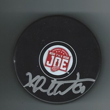 Xavier Ouellet Signed Detroit Red Wings Joe Louis Arena JLA Final Season Puck 