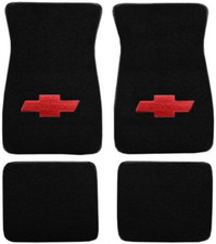 Acc Black Loop 4-piece Floor Mat Set Chevy Bowtie - Red Logo Acc Black Loop 4-piece Floor Mat Set Chevy Bowtie - Red Logo