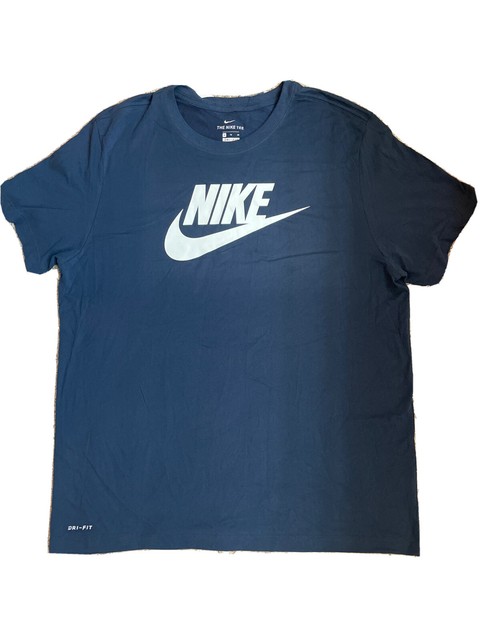 Nike Sportswear Men's Logo T-Shirt Navy Blue/White XL for sale online | eBay