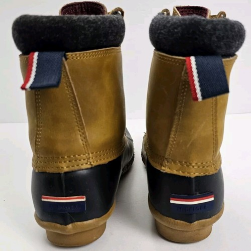 TOMMY HILFIGER Russel Lace-Up Waterproof Rain Boots Snow Duck Womens Sz 6 - Picture 3 of 6