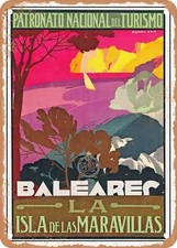 METAL SIGN - 1929 Balearic Islands the Island of Wonders Vintage Ad