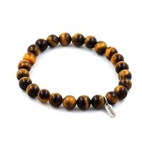 Steine Und Mineralien. Armband Perlen Tigerauge 8 Mm. Hergestellt In Frankreich.