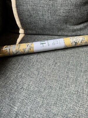 Vintage Double Roll Thibaut Yellow Toile Designer Wallpaper 839-T-9735 New