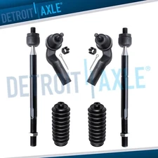 Front Inner & Outer Tie Rod Ends Steering Rack Boots for 2004 - 2013 Mazda 3 5