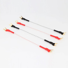 4PCS Silver Plated Jumper Cable Speaker Bridge Cable with Gold Plated Spade Plug