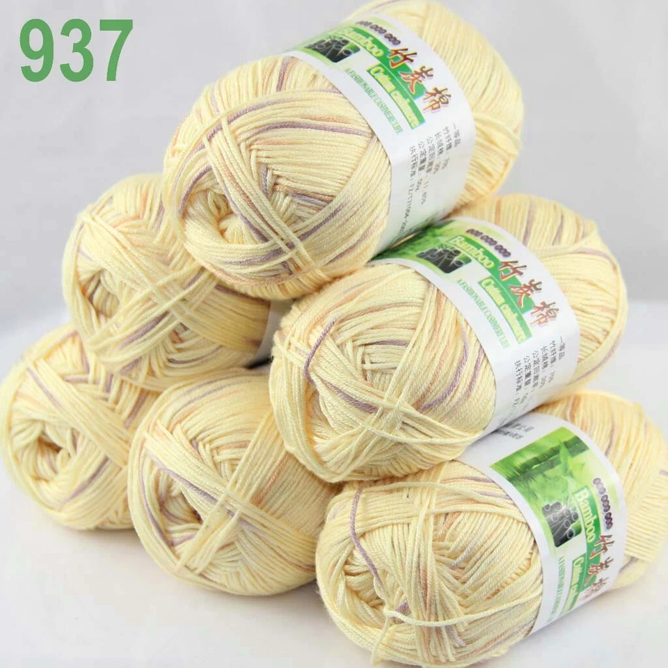 Sale New 6 Ballsx50g Super Soft Bamboo Cotton Baby Hand Knitting Crochet Yarn 37 - Image 4 of 4