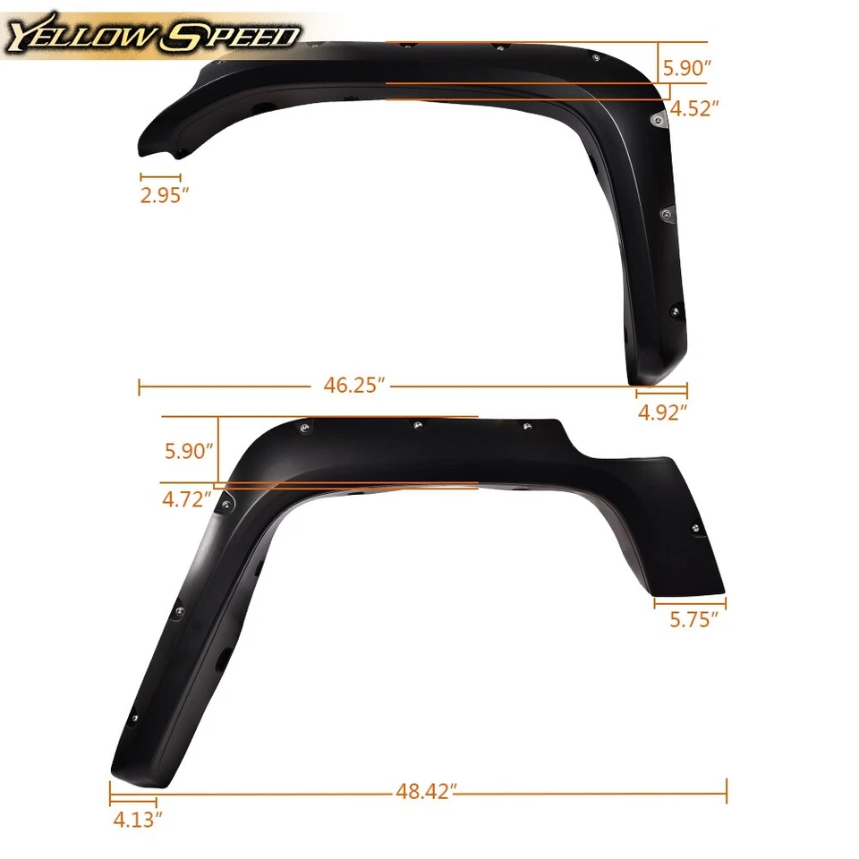 Apto para 07-14 Toyota FJ Cruiser Bolsillo Brillante Remachado Estilo Guardabarros Llamaradas Foto 3 de 4