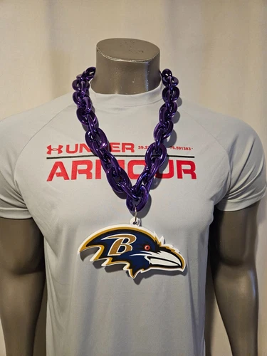 New NFL Baltimore Ravens Fan Chain Necklace Foam FREE Shipping!!