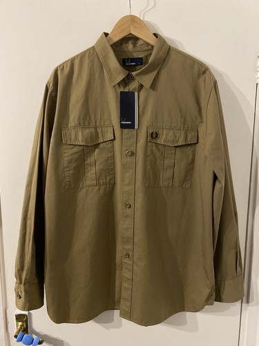 Fred Perry Utility Overshirt In Elmwood Size Large Brand New With Tags M4539