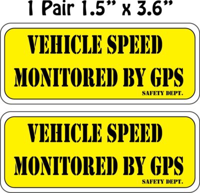 Vehicle Speed Monitored By GPS Truck Taxi Bus Safety Decal 1.5" X - Foto 2