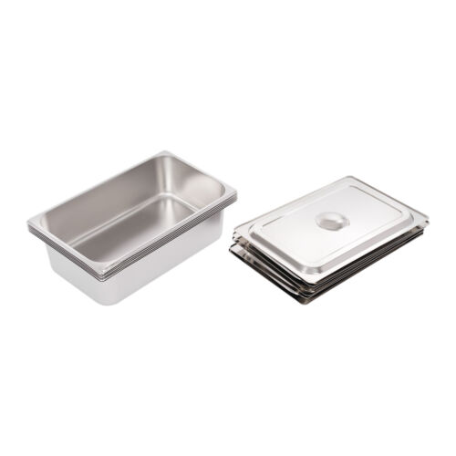 6 Pack Full-Size Deep Stainless Steel Steam Table Pans Hotel Food Prep Pan - Picture 5 of 20