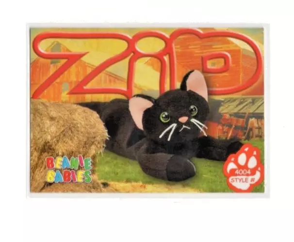 1999 TY Beanie Baby Trading Card Series 4 2nd Edition 257 Zip The Black Cat