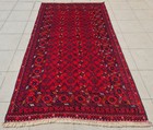 Rare Hand Knotted Vintage Afghan Turkmen Basheeri Wool Area Rug 6.4 x 3.5 Ft — photo 2