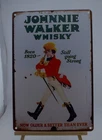 Johnnie Walker Whisky Tin Sign Vintage Bar Man Cave Wall Decor