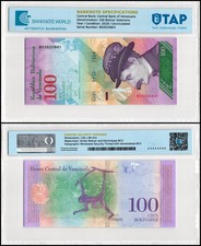 Venezuela 100 Bolivar Soberano, 2018, P-106a.1, UNC, Authenticated